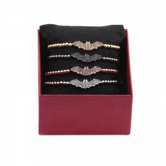 Wholesale Selling Copper Zircon Bat Woven Adjustable Bracelet For Men Vendors