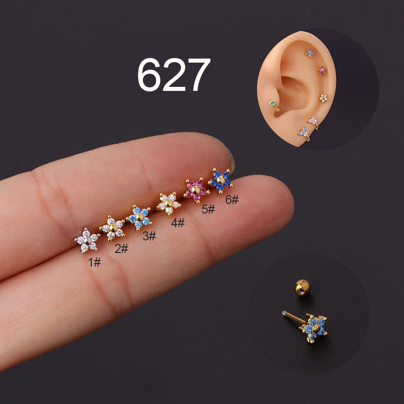 Mini Flower Earrings Tide Earrings Screws Stainless Steel Ear Bone Studs Manufacturer