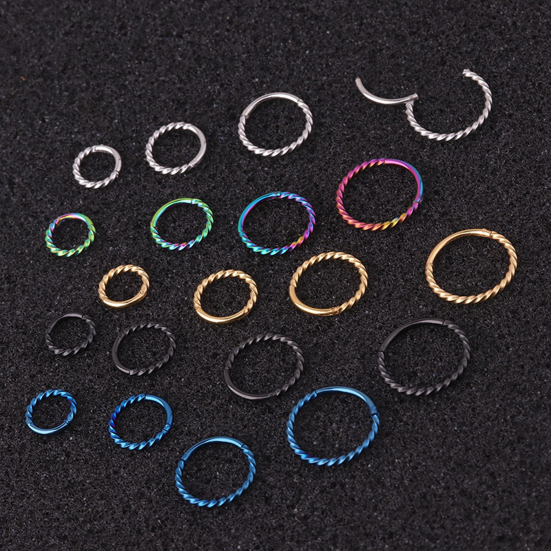 Wholesale Twist Closed Ring Stainless Steel Simple Ear Buckle Ear Bone Studs Vendors