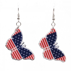 Acrylic Butterfly Heart-shaped Flag Earrings Distributor