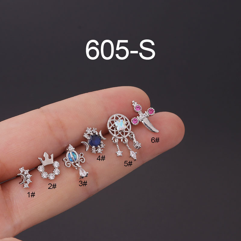 Trendy Earrings Screw Stainless Steel Ear Bone Nail Piercing Earrings Manufacturer