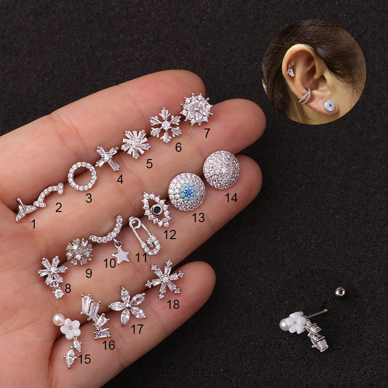 Wholesale Thin Rod Creative Zircon Earrings Female Stainless Steel Vendors