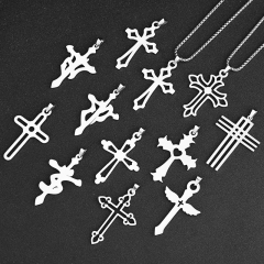 Wholesale Stainless Steel Cross Pendant Men's Jewelry Cross Necklace