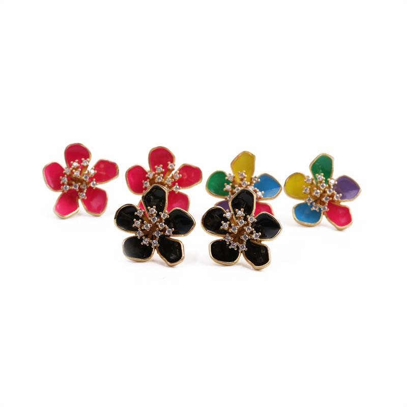 Gold-plated Copper Flower Dripping Earrings Fashion Super Fairy Korea Supplier
