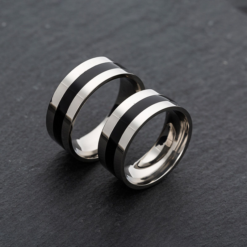 Wholesale Simple And Fashionable Stainless Steel Epoxy Men's Ring