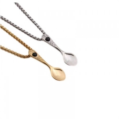 Wholesale Titanium Steel Jewelry Fashion Exaggerated Style Spoon Pendant Necklace Vendors