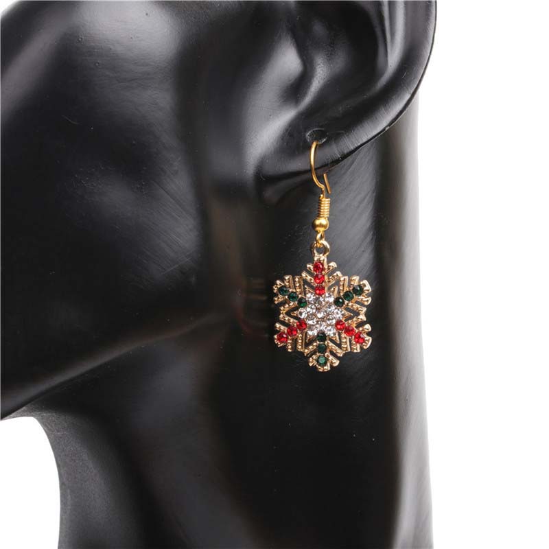 Wholesale Christmas Stud Earrings Alloy Oil Drop Snowflake Earrings Vendors