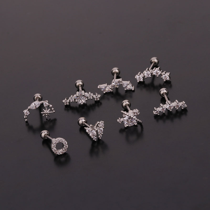 Korean Creative Fashion Stud Earrings Butterfly Zircon Piercing Earrings Manufacturer