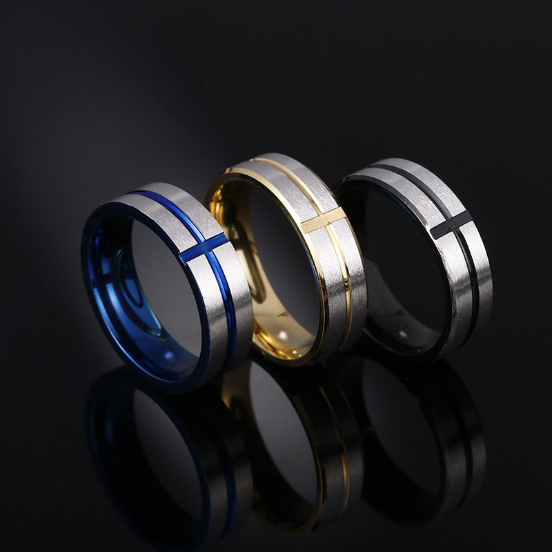 Wholesale Men's Fashion Jewelry Cross Ring Stainless Steel Ring