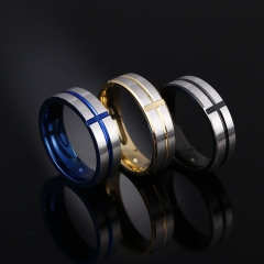 Wholesale Men's Fashion Jewelry Cross Ring Stainless Steel Ring