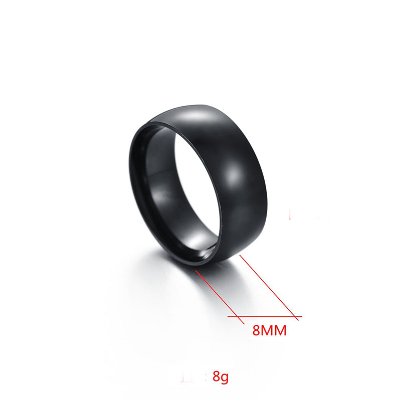 Wholesale Simple 8mm Men's Inner And Outer Ball Glossy Ring  Men's Jewelry
