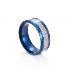 Wholesale 304 Stainless Steel Ring Double Beveled Edge Drip Oil Inlay Ice Silk Foil Hand Jewelry