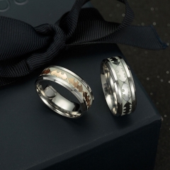 Wholesale Titanium Steel Jewelry Luminous Bat Ring Fluorescent  Jewelry