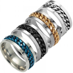 Men's Titanium Steel Chain Turning Ring Rotatable Open Beer Ring Manufacturer