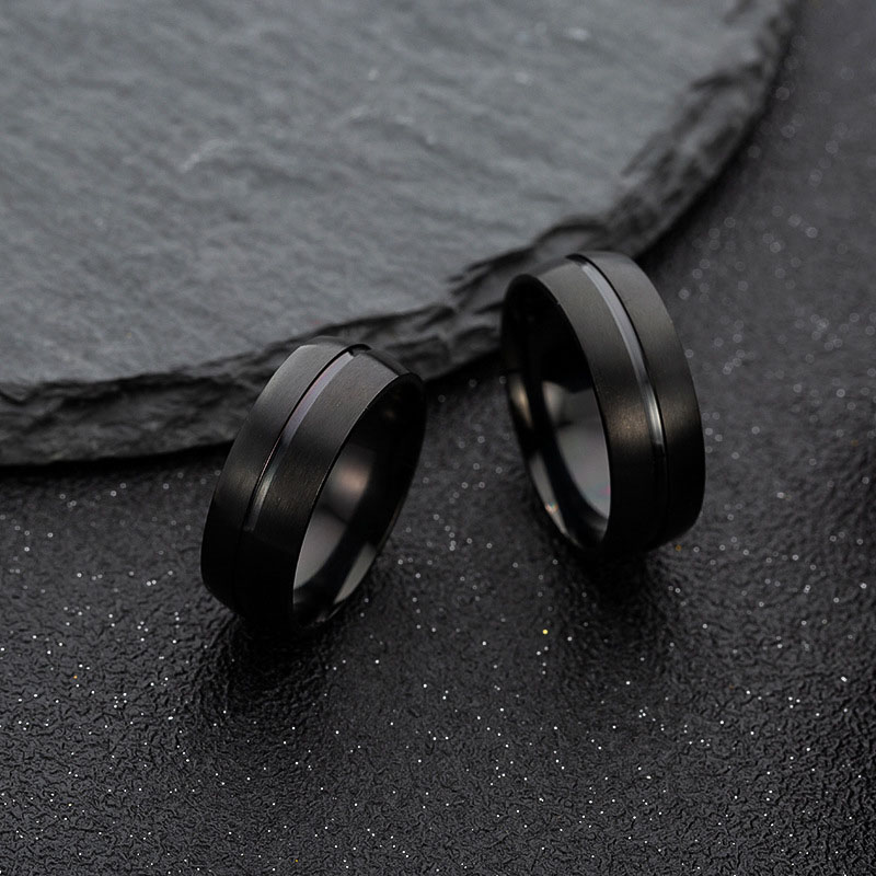 Wholesale Stainless Steel Ring Black Men's Fashion Jewelry