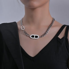 Wholesale Hip Hop Necklace Fashion Short Necklace Titanium Steel Collarbone Chain
