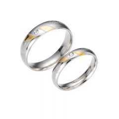 Stainless Steel Couple Rings Personalized Batch Of Flowers With Diamonds Rings Manufacturer