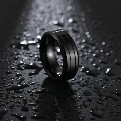 Wholesale 8mm Wide Simple Tungsten Steel Ring Temperament Men's Tungsten Gold Pair Ring