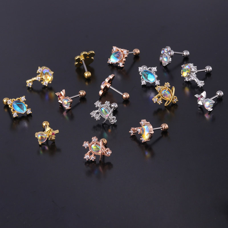 Korean Version Of Moonstone Ear Bone Studs Stainless Steel Piercing Ear Studs Are Fashionable Manufacturer