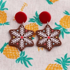 Christmas Earrings Jewelry Santa Snowflake Stud Earrings Supplier