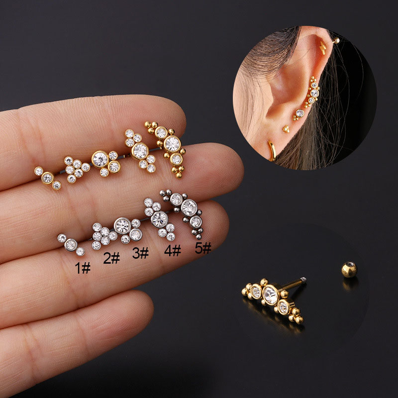 Style Stainless Steel Ear Bone Nails Popular Piercing Earring Screws Manufacturer