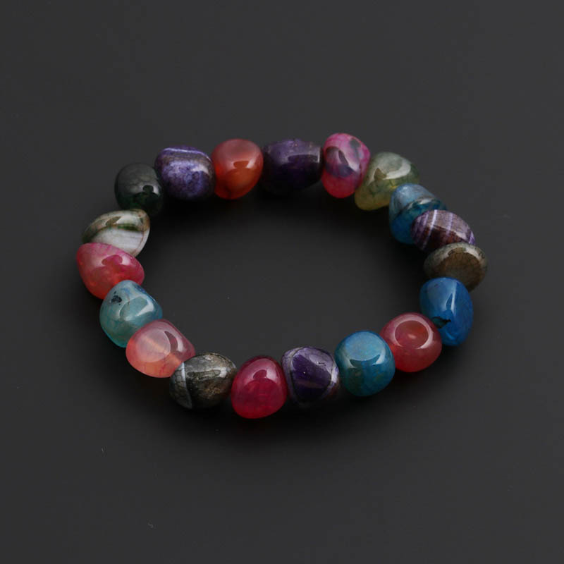 Colorful Cracked Irregular Gemstone Bracelet Men's Agate Supplier