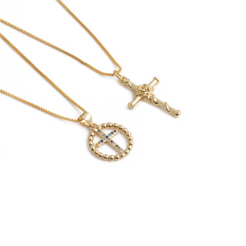 Cross Pendant Necklace Zircon Necklace For Men Supplier