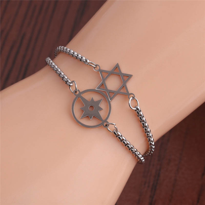 Titanium Steel Jewelry Six-pointed Star Adjustable Bracelet For Men Supplier