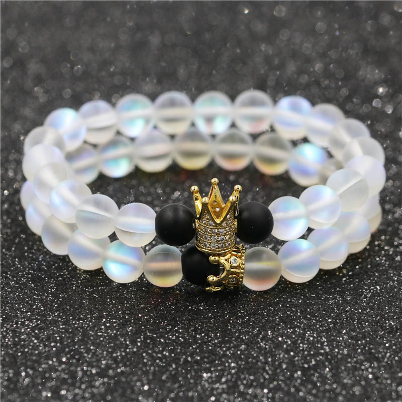 Wholesale Moonstone Crown Set Bracelet Beaded Men Vendors