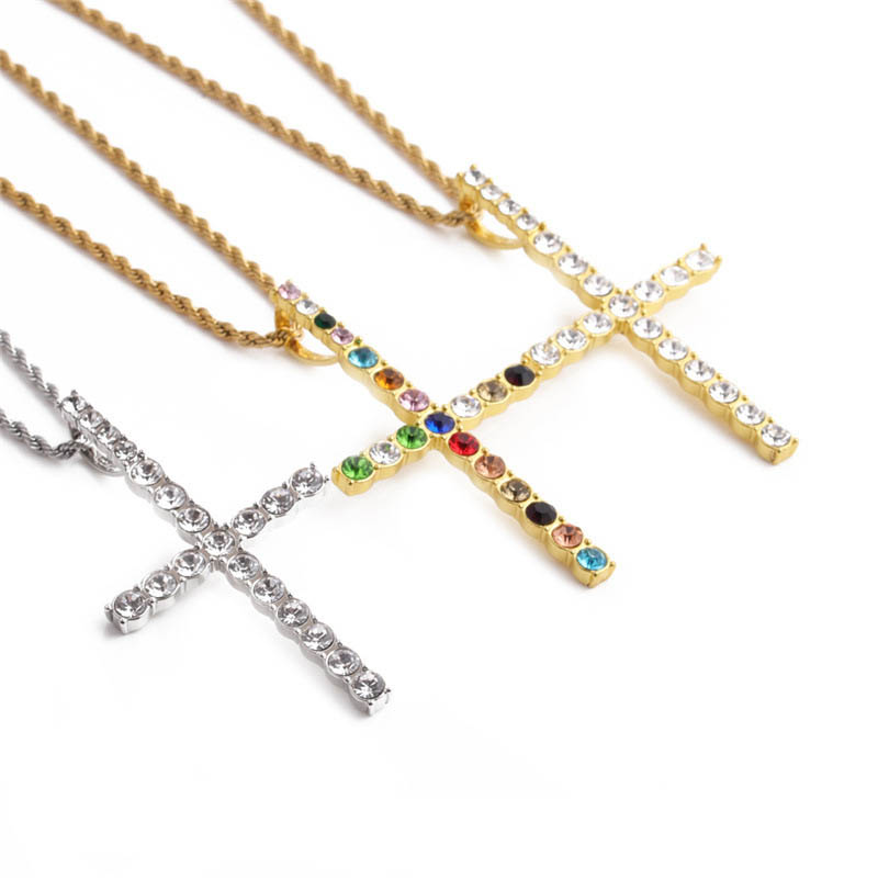 Star Hip Hop Titanium Steel Necklace Male Twist Cross Pendant Necklace Supplier
