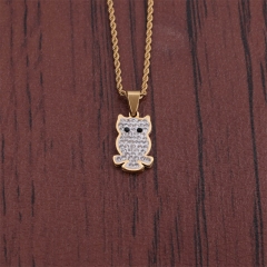 Exaggerated Hip Hop Jewelry Necklace Twisted Chain Owl Men's Pendant Necklace Supplier