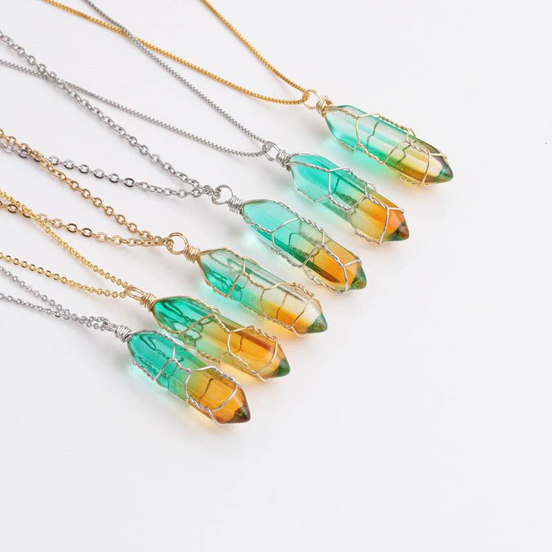 Jewelry Colorful Stone Pendant Necklace Supplier