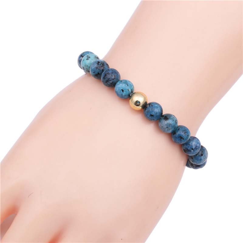 Jewelry  Spotted Blue Stone Bracelet Men Beaded Distributor