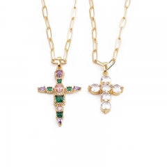 Hip Hop Accessories Fashion Zircon Cross Pendant Necklace Supplier