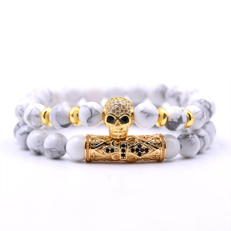 Wholesale Zircon Skull Bracelet Set Cross Men Vendors