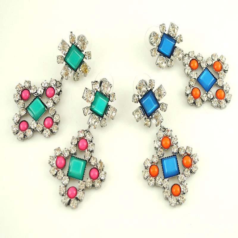Wholesale Geometric Claw Chain Earrings With Diamonds Fashion