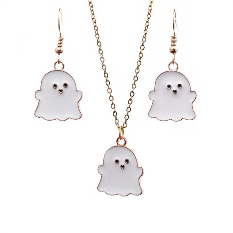 Wholesale Fashion Jewelry Alloy Ghost Earrings Necklace Set Vendors
