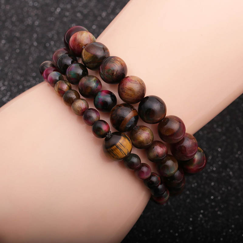 Wholesale Accessories Jewelry  Beaded Peacock Tiger Eye Bracelet Men Vendors