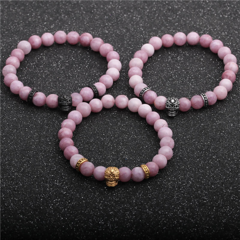 Wholesale Accessories Creative Beaded Stainless Steel Skull Bracelet Men Vendors