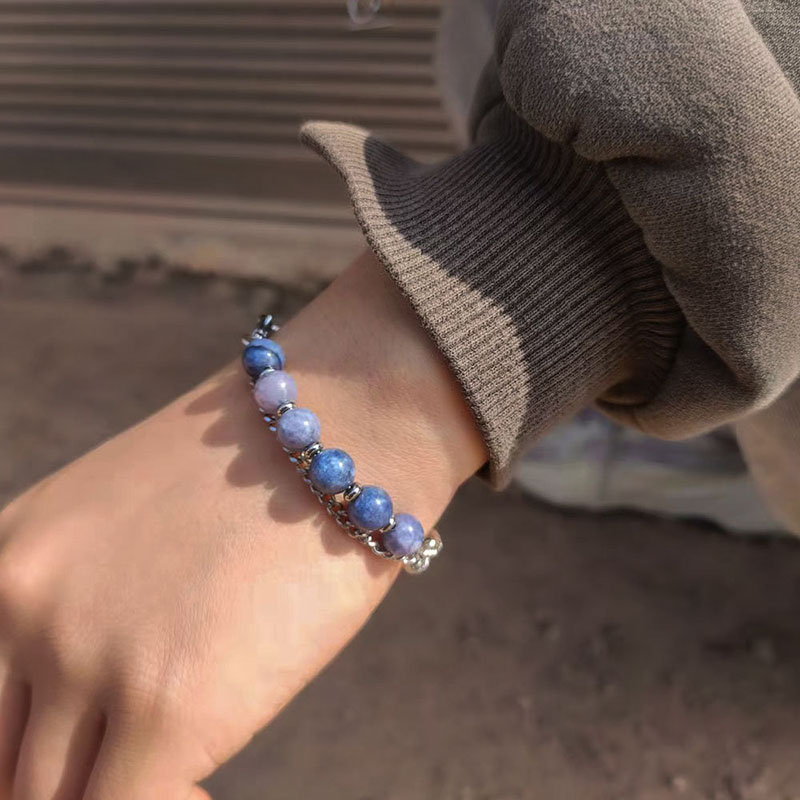 Blue Senior Sense Bracelet Hip-hop Retro Thick Chain Splicing Hand Jewelry Distributor