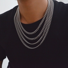 Titanium Steel Hiphop Chain Necklace Male Tide Cuba Men Hip Hop Chain Distributor