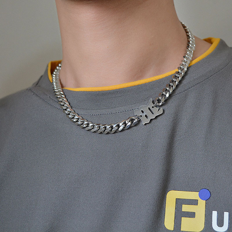 Titanium Steel Thick Chain Cuba Necklace Punk Hip-hop Necklace Distributor
