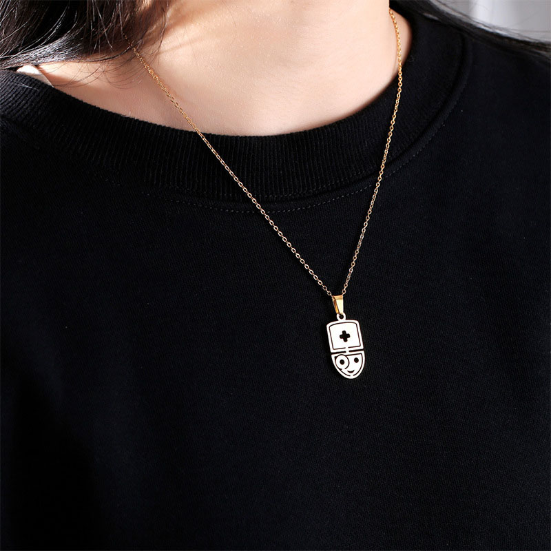 Cartoon Glossy Hollow Necklace Stainless Steel Pendant WPith Jewelry Distributor