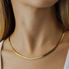 Exquisite 18k Gold-plated Stainless Steel Necklace Stainless Steel Necklace Stacked Distributor