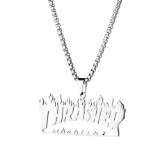 Hiphop Hip-hop Pendant Dazzling Necklace Sweater Chain Titanium Steel Jewelry Distributor