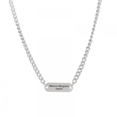 Minimalist Style Letters Square Plate Clavicle Chain Necklace For Men And Women Distributor