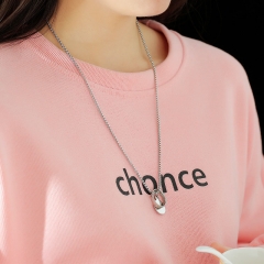 Necklace Couple Hip Hop Ring Round Pendant Sweater Chain Distributor