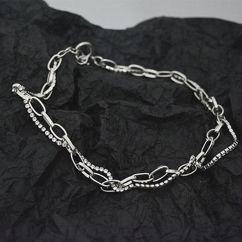 Wholesale Double Layer With Diamonds Thick Chain Choker