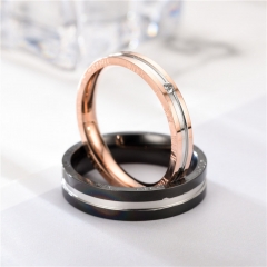 Personality Creative Stainless Steel Zircon Ring Couple Ring Distributor