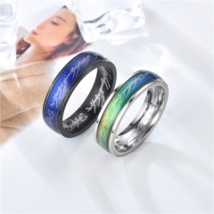 Men's Personality Stainless Steel Thermochromic Titanium Steel Ring Distributor